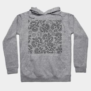 Elegant lace floral with swirls, roses, tulips, leaves, berries. Hoodie